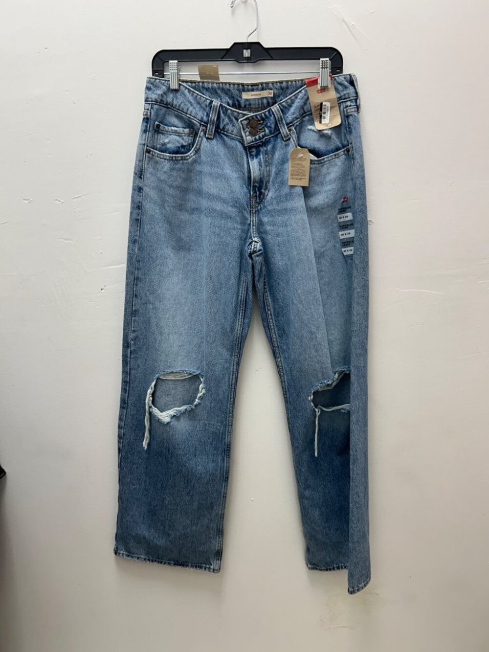 Levi's Light Blue Distressed Straight Leg Jeans